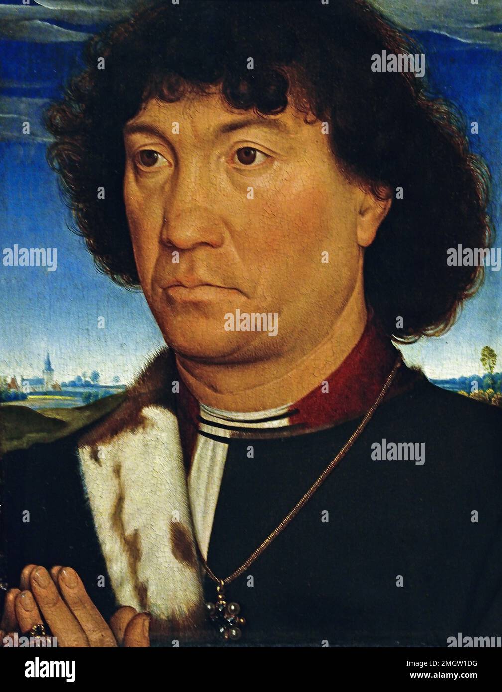 Ritratto di un uomo dalla famiglia Lespinette 1485 - 1490 Hans Memling 1430 - 1494 il tedesco in Germania Foto Stock
