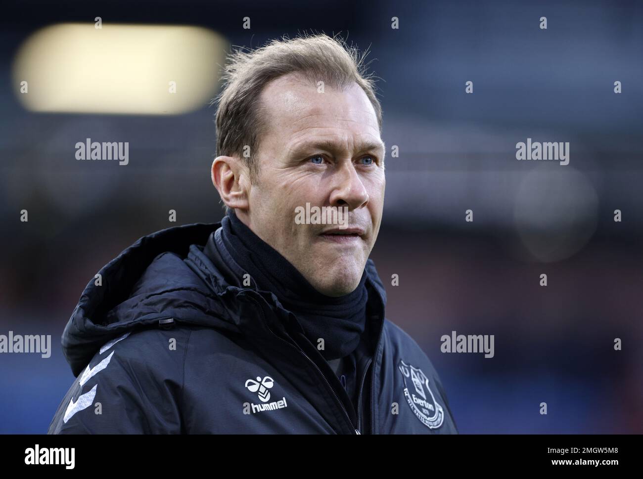 Foto del file datata 06-04-2022 del primo allenatore del team di Everton Duncan Ferguson. L'ex giocatore e allenatore di Everton Duncan Ferguson è stato nominato allenatore capo di Forest Green. Data di emissione: Giovedì 26 gennaio 2023. Foto Stock