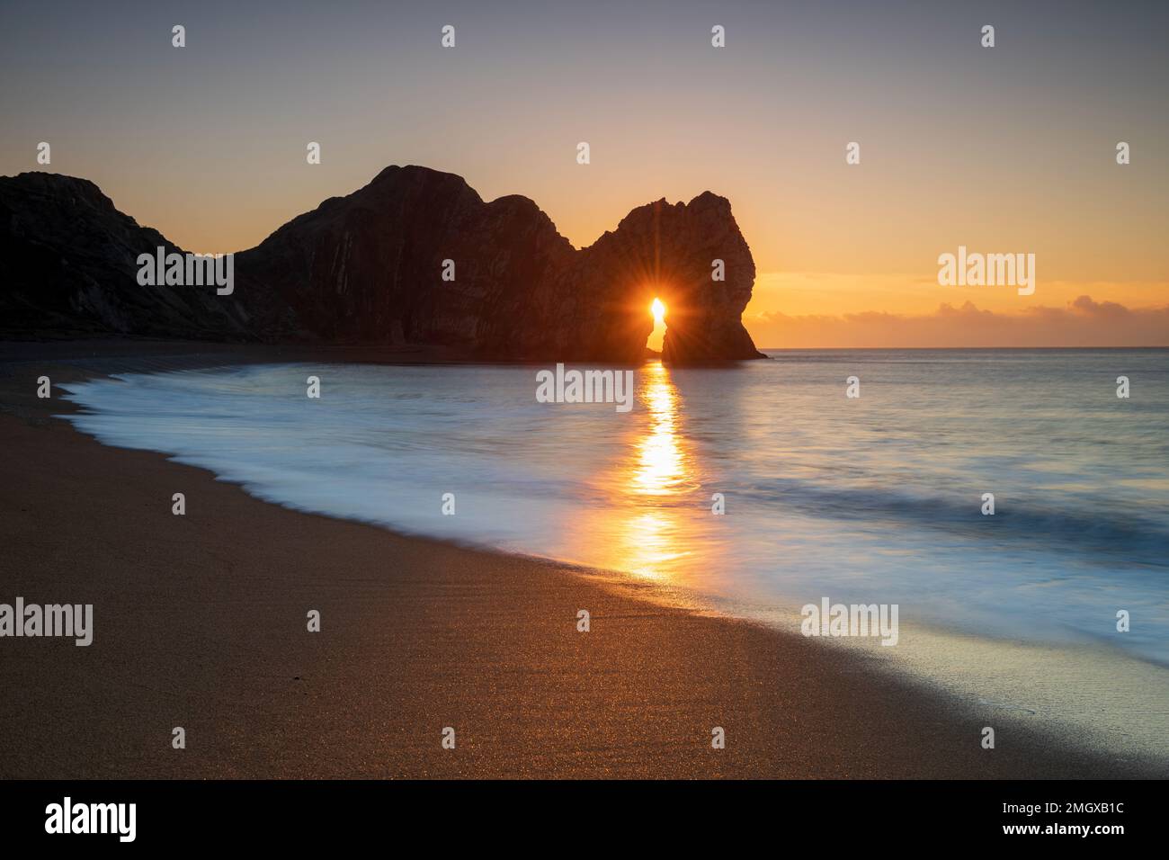 Durdle Door sulla Jurassic Coast a Dorset, Inghilterra Foto Stock