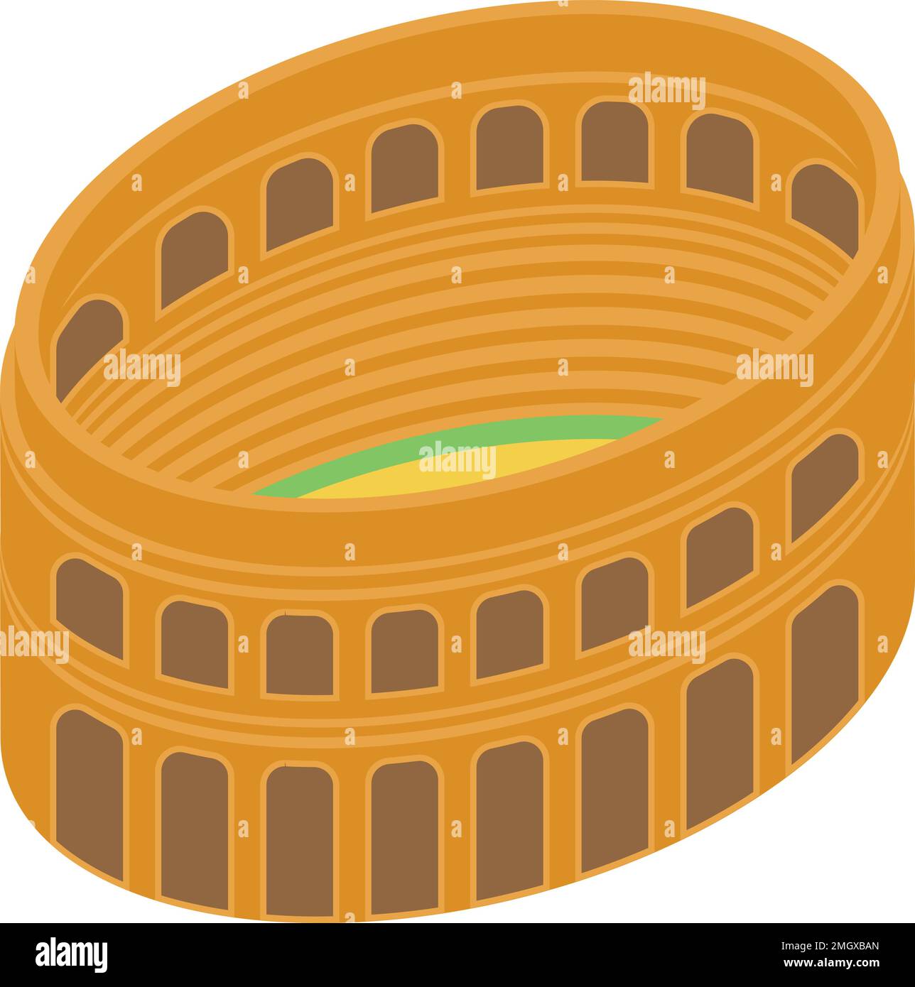 Vettore isometrico dell'icona dell'anfiteatro del Senato. Viaggi in città. Scena del concerto Illustrazione Vettoriale