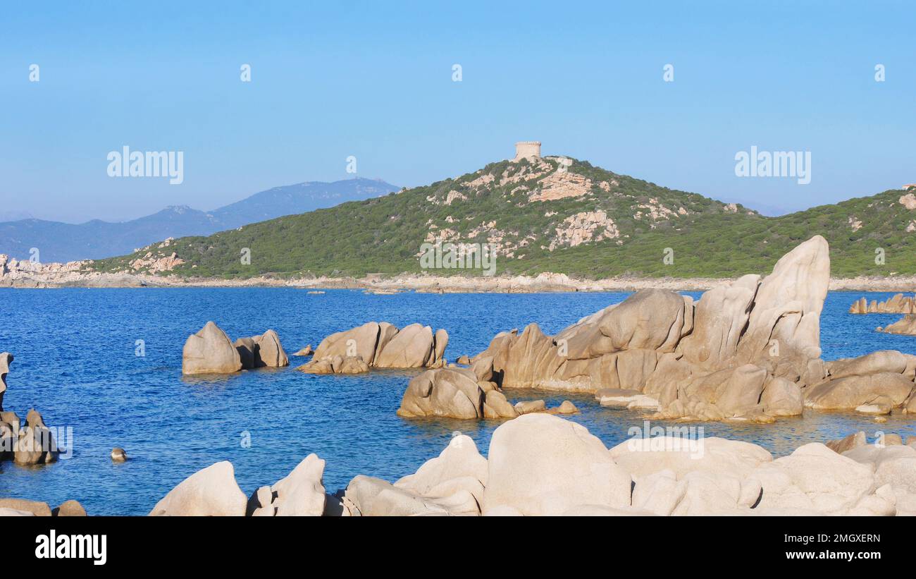 spiaggia di Campomoro, isola di Corsica Foto Stock