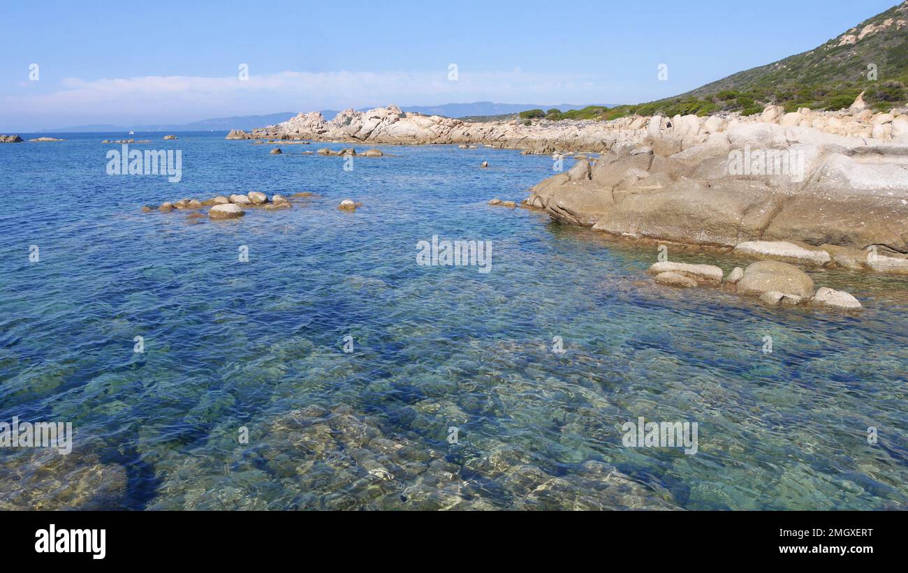 spiaggia di Campomoro, isola di Corsica Foto Stock