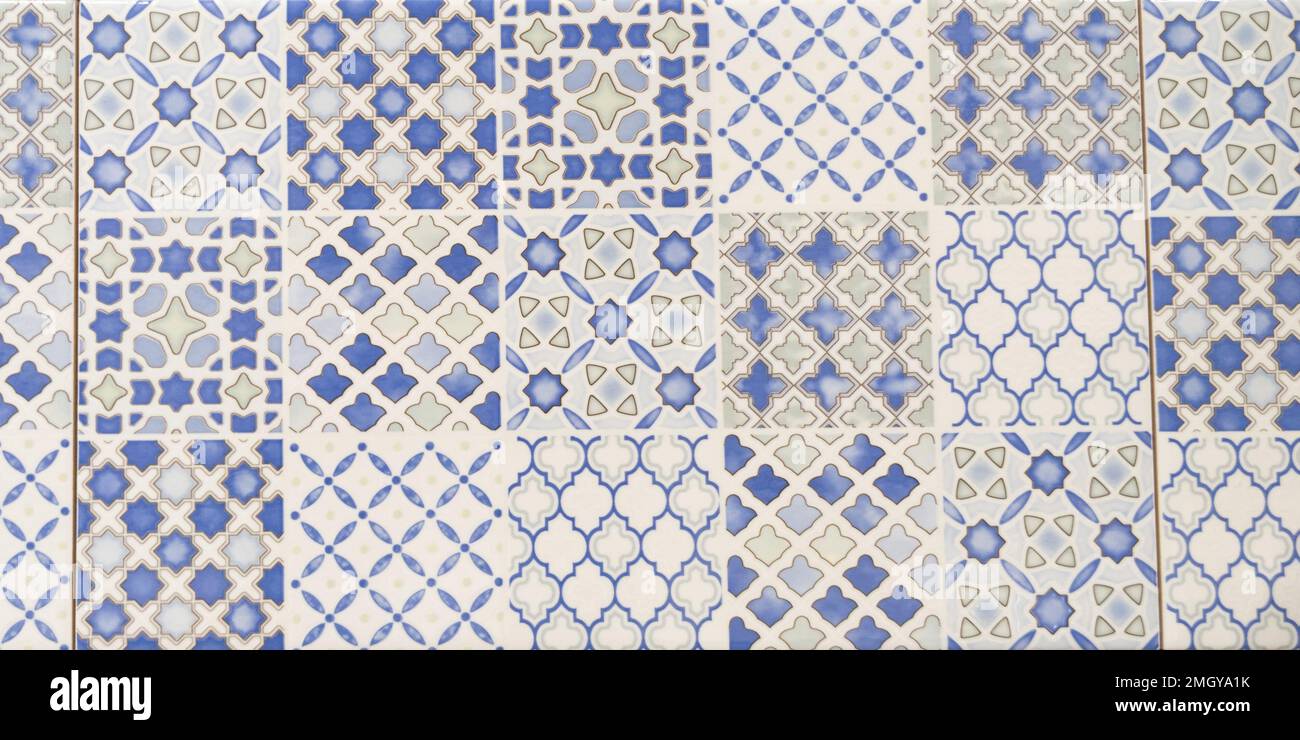 sfondo retrò geometrico astratto e disegno della carta da parati di tessuto cementizio in piastrelle da parete in ceramica Foto Stock