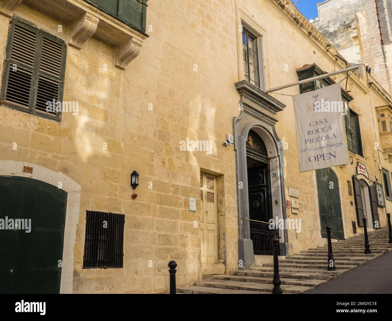 Casa Rocca piccola, palazzo del 16th ° secolo, la Valletta, Malta Foto Stock