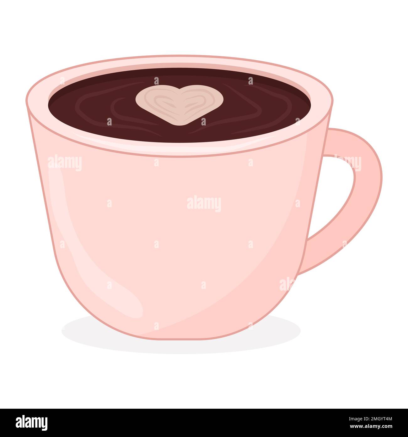 Tazza con fragrante caffè caldo isolato Illustrazione Vettoriale