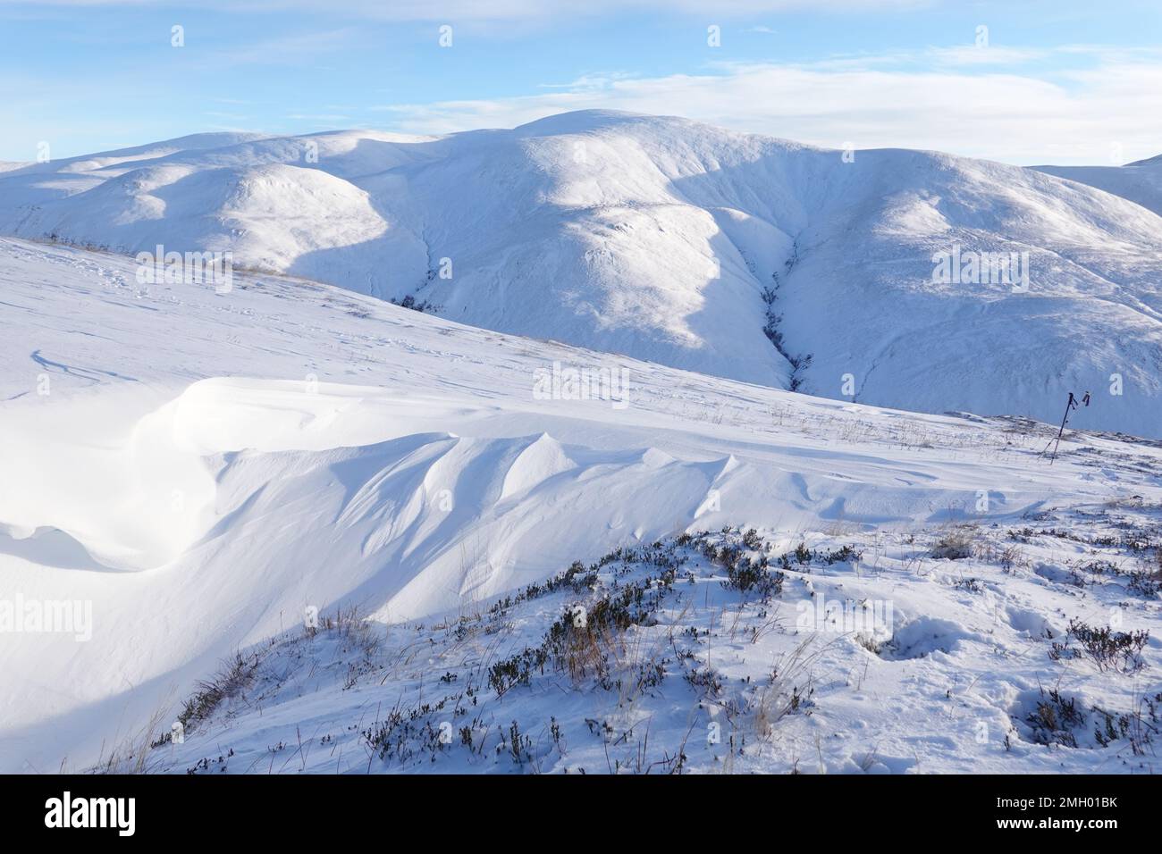 Massiccio di Beinn A' Ghlo visto da Glen Tilt ad ovest, Highlands scozzesi Uninted Kingdom Foto Stock