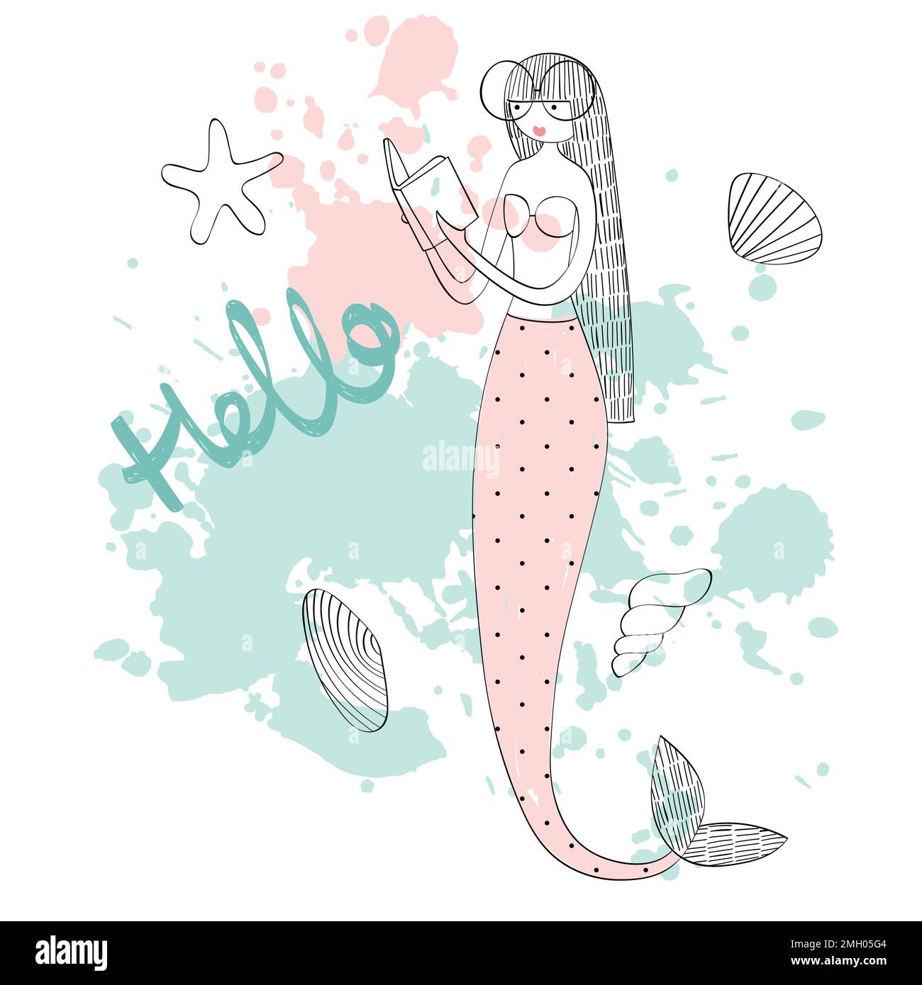Vector carino mermaid Illustrazione Vettoriale