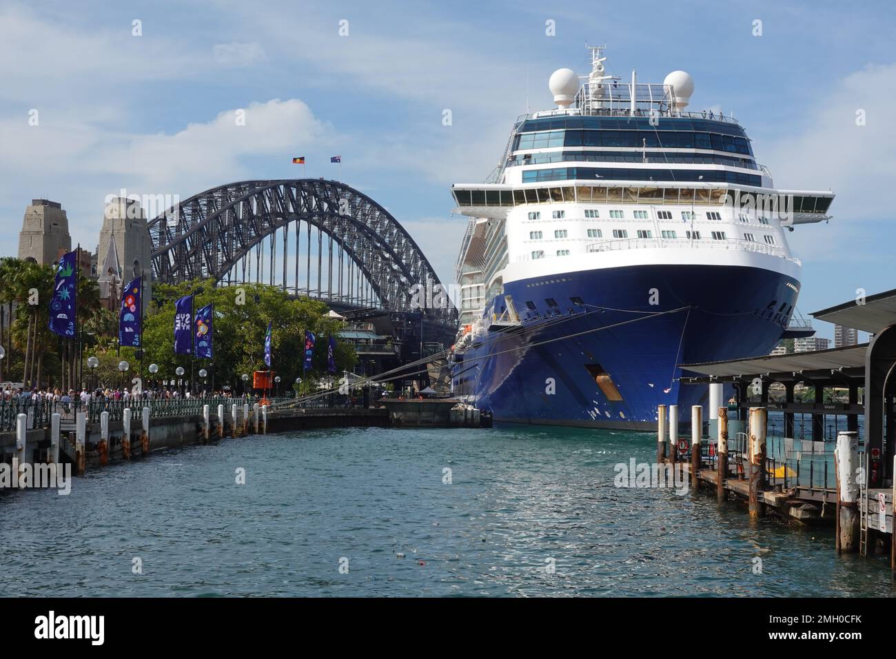 Celebrity Eclipse, nave da crociera di classe solistica, ormeggiata al terminal delle navi da crociera internazionali Sydney Harbour, Sydney, NSW, Australia Foto Stock