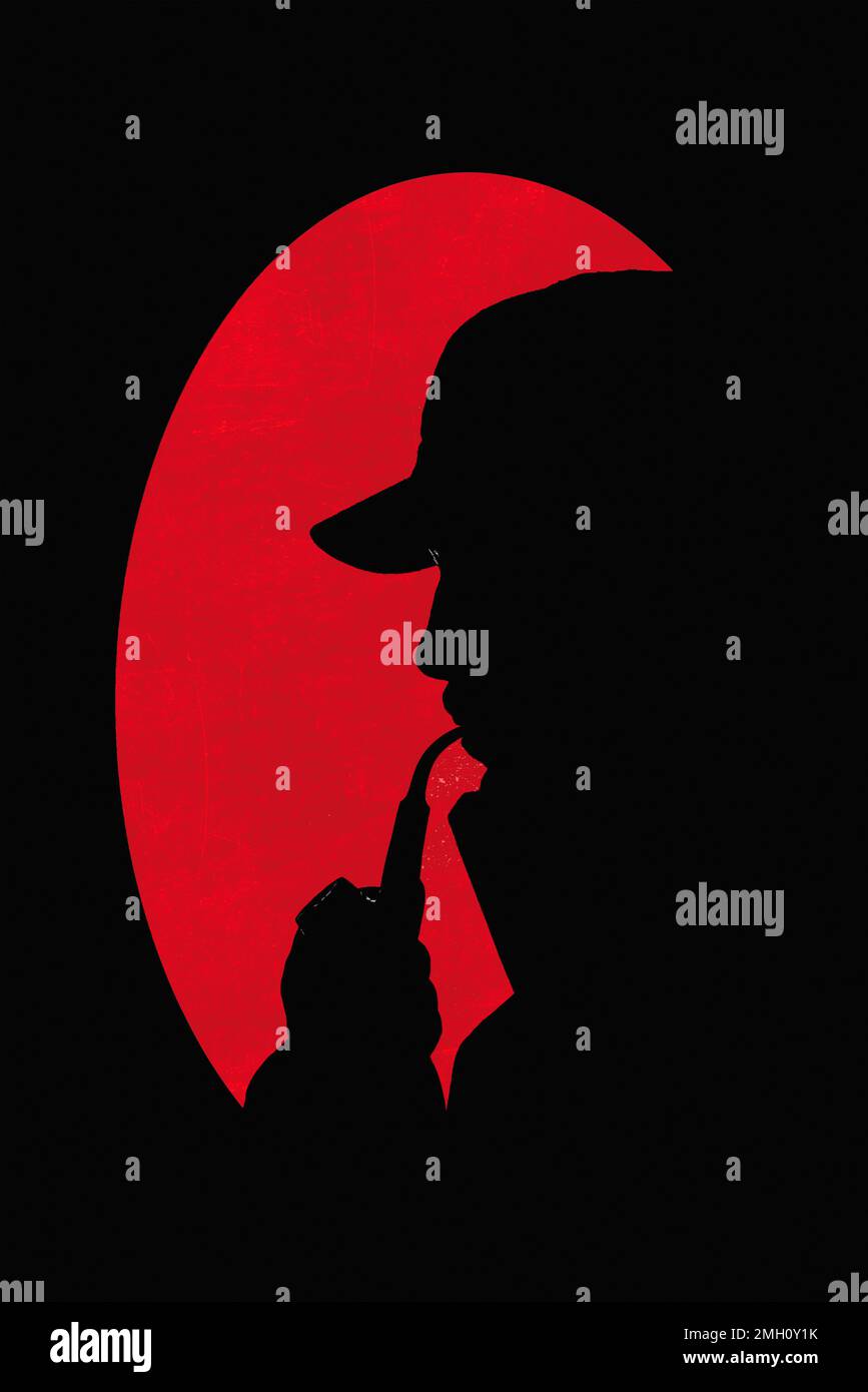 Illustrazione di un detective con tubo Foto Stock