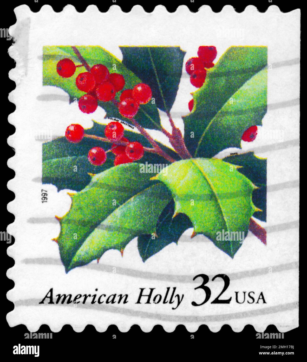 USA - CIRCA 1997: Uno Stamp stampato negli USA mostra l'americano Holly, circa 1997 Foto Stock