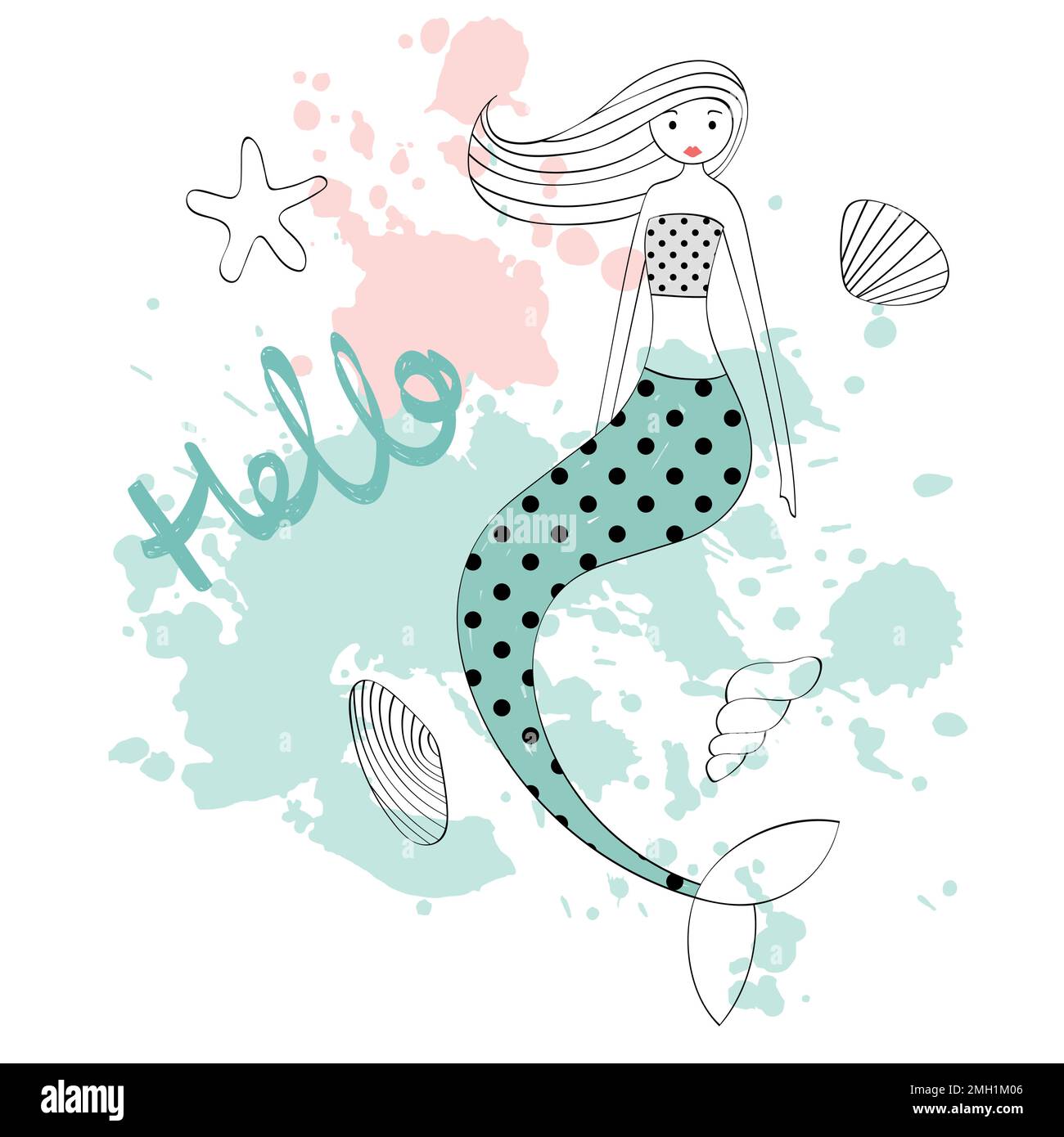 Vector carino mermaid Illustrazione Vettoriale