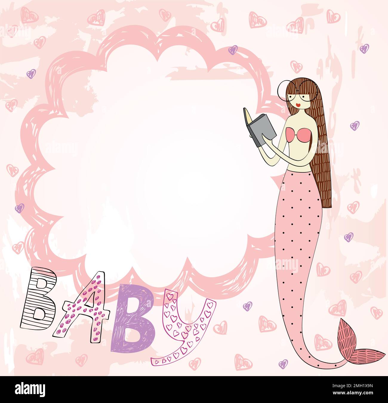 Baby shower card Illustrazione Vettoriale