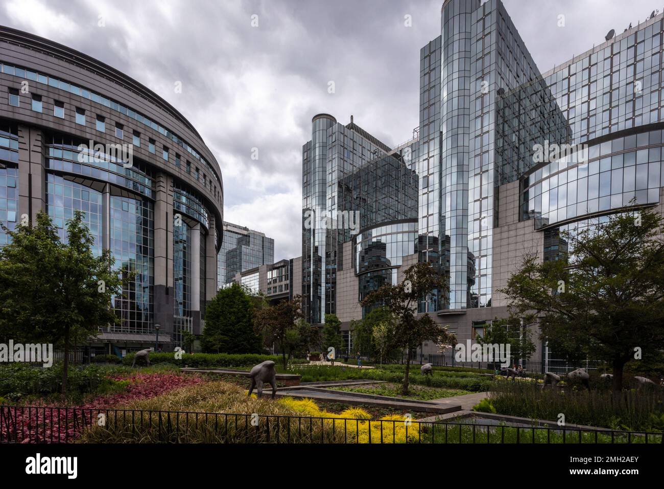 Parlamento europeo a Bruxelles, la Camera legislativa dell'Unione europea. Belgio. Foto Stock