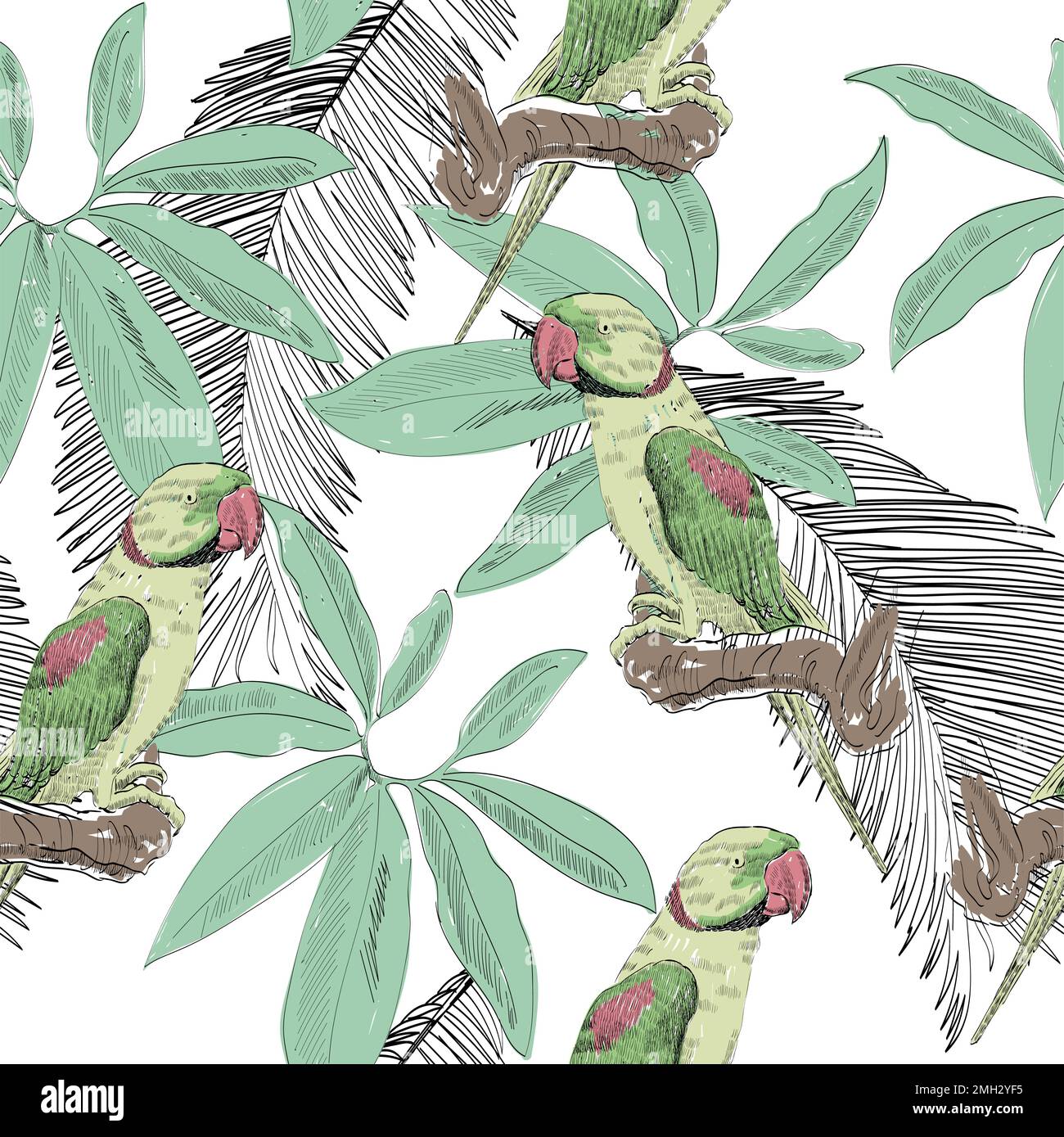 Tropical pattern senza giunture Illustrazione Vettoriale