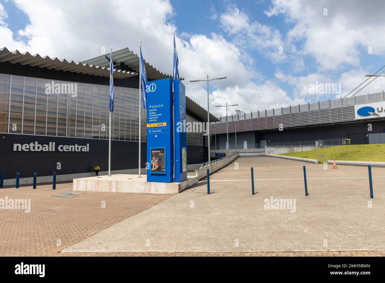 Centro sportivo di Netball Central e sede nel Sydney Olympic Park, Greater Western Sydney, NSW, Australia Foto Stock