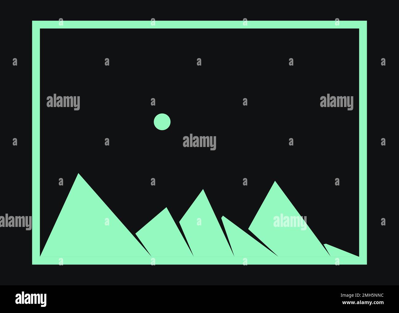 Illustrazione generativa di poster con silhouette delle Geometric Mountains Illustrazione Vettoriale