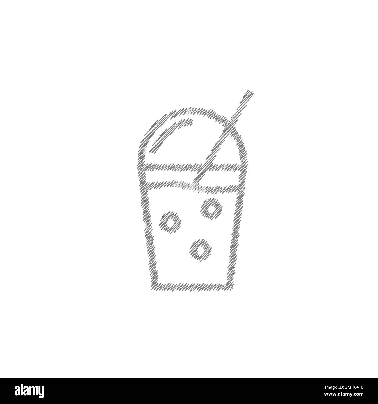 Vettore di schizzo di smoothie bianco icon2. Simbolo di dieta disintossicante e stile di vita sano Illustrazione Vettoriale