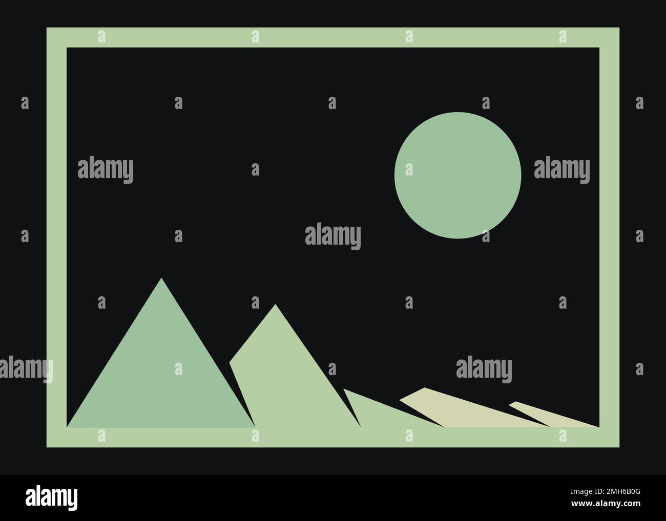 Illustrazione generativa di poster con silhouette delle Geometric Mountains Illustrazione Vettoriale