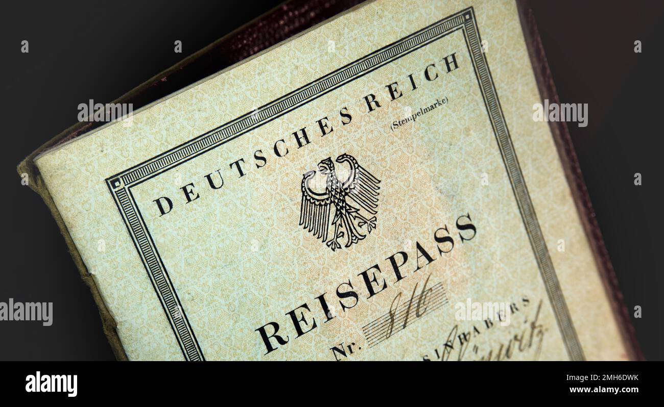 Storico passaporto tedesco, rilasciato nel 1926 («Deutsces Reich») Foto Stock