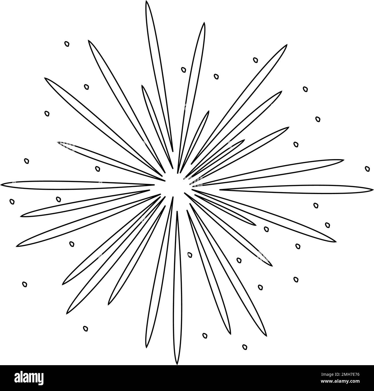 disegno di illustrazione di scorta di logo dei fuochi d'artificio Illustrazione Vettoriale