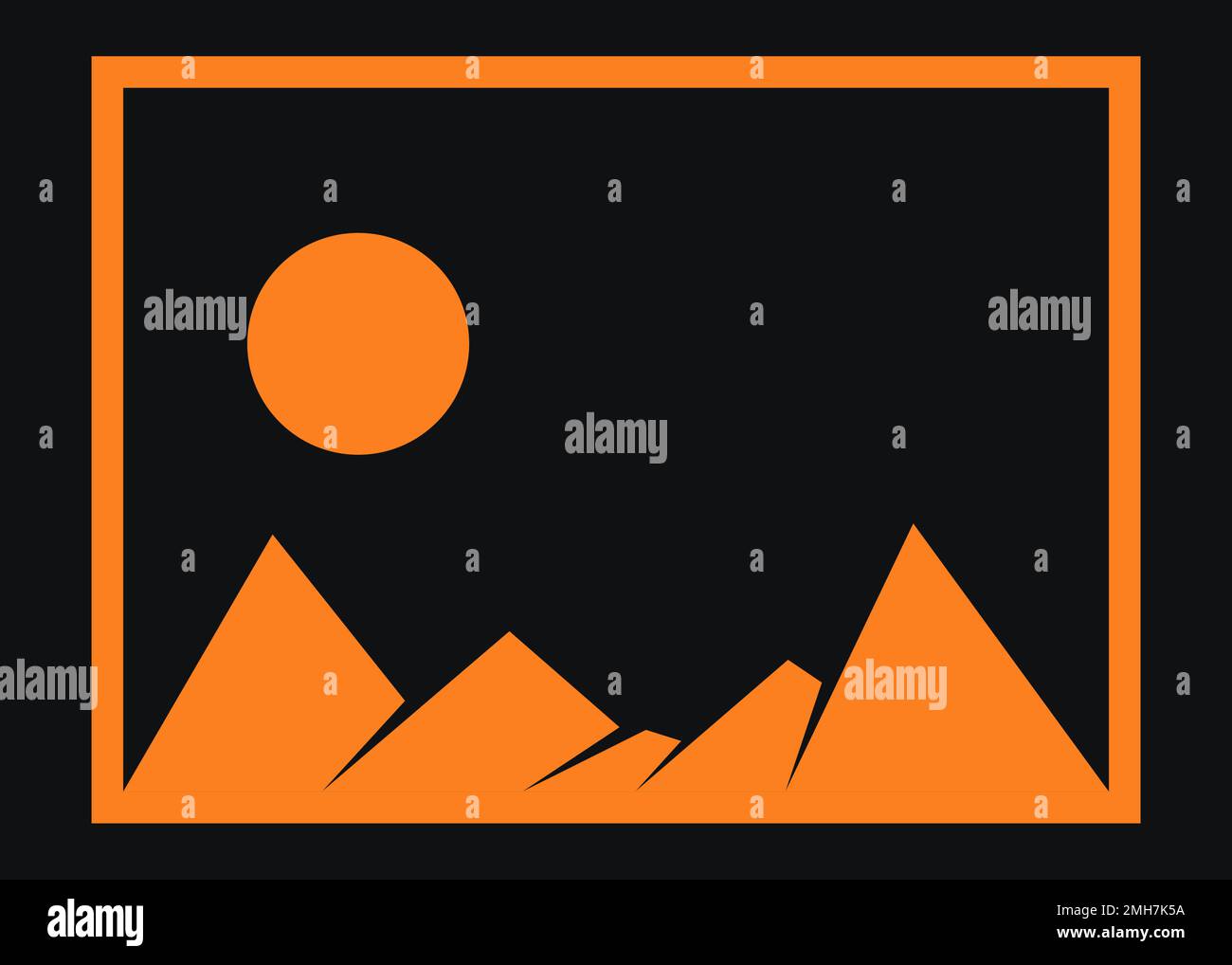 Illustrazione generativa di poster con silhouette delle Geometric Mountains Illustrazione Vettoriale