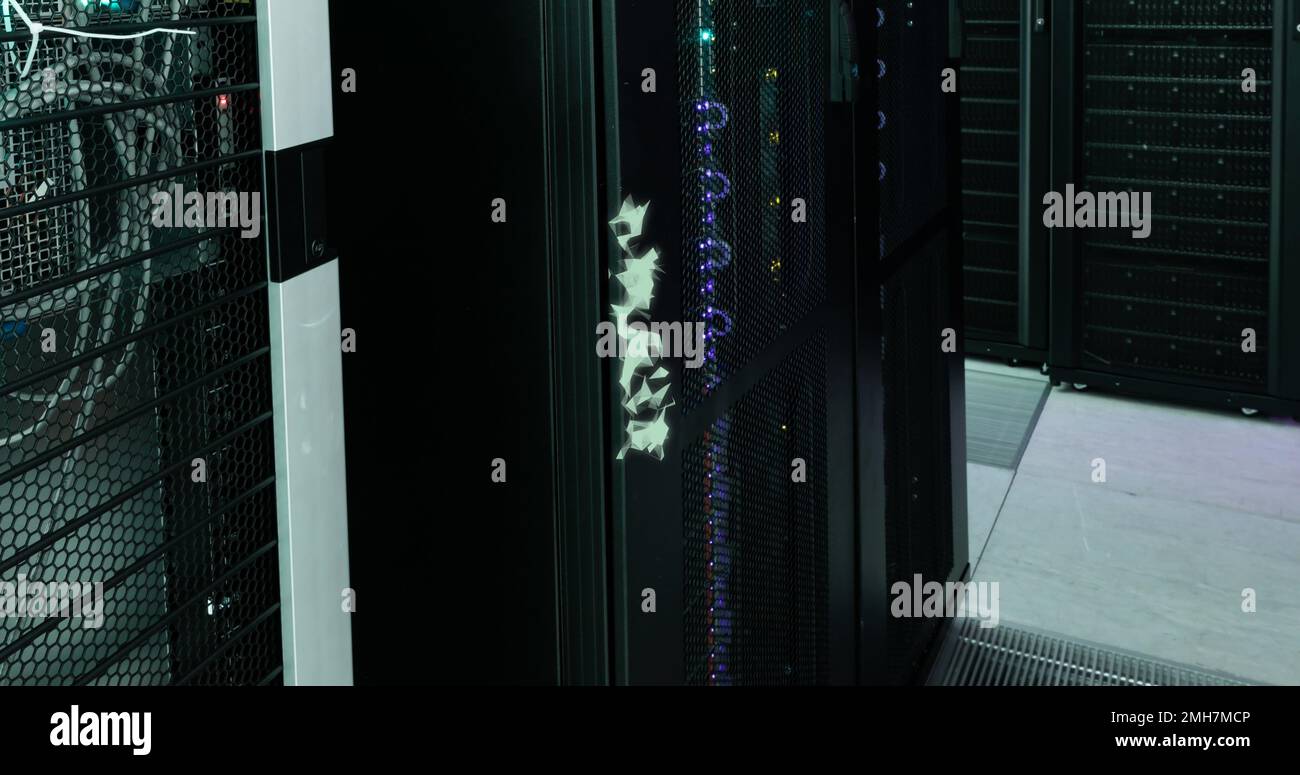 Immagine dell'elaborazione dei dati su server di computer Foto Stock