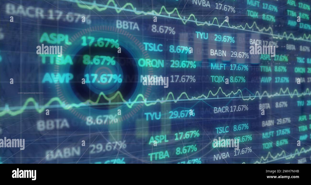 Composizione del trattamento dei dati finanziari con finalità Foto Stock