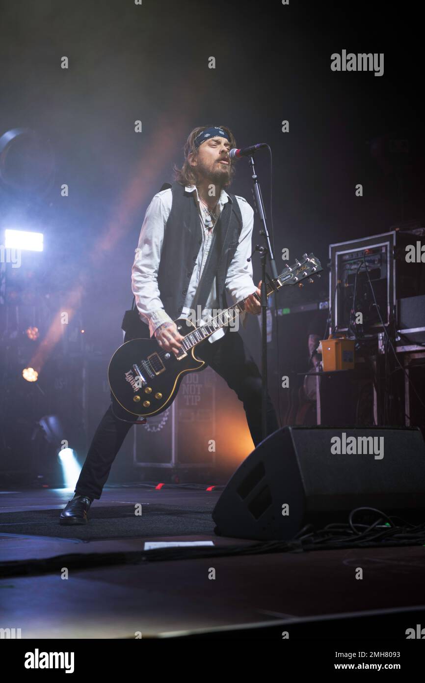 American Celtic punk e da Boston, Dropkick Murphys in concerto dal vivo ad Hannover, germania Foto Stock