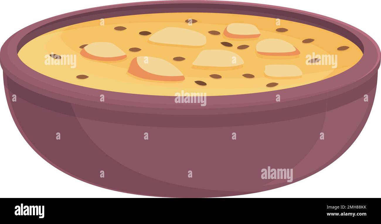 Icona zuppa tailandese cartoon vettore. Piatto da cucina. Pasto coreano Illustrazione Vettoriale