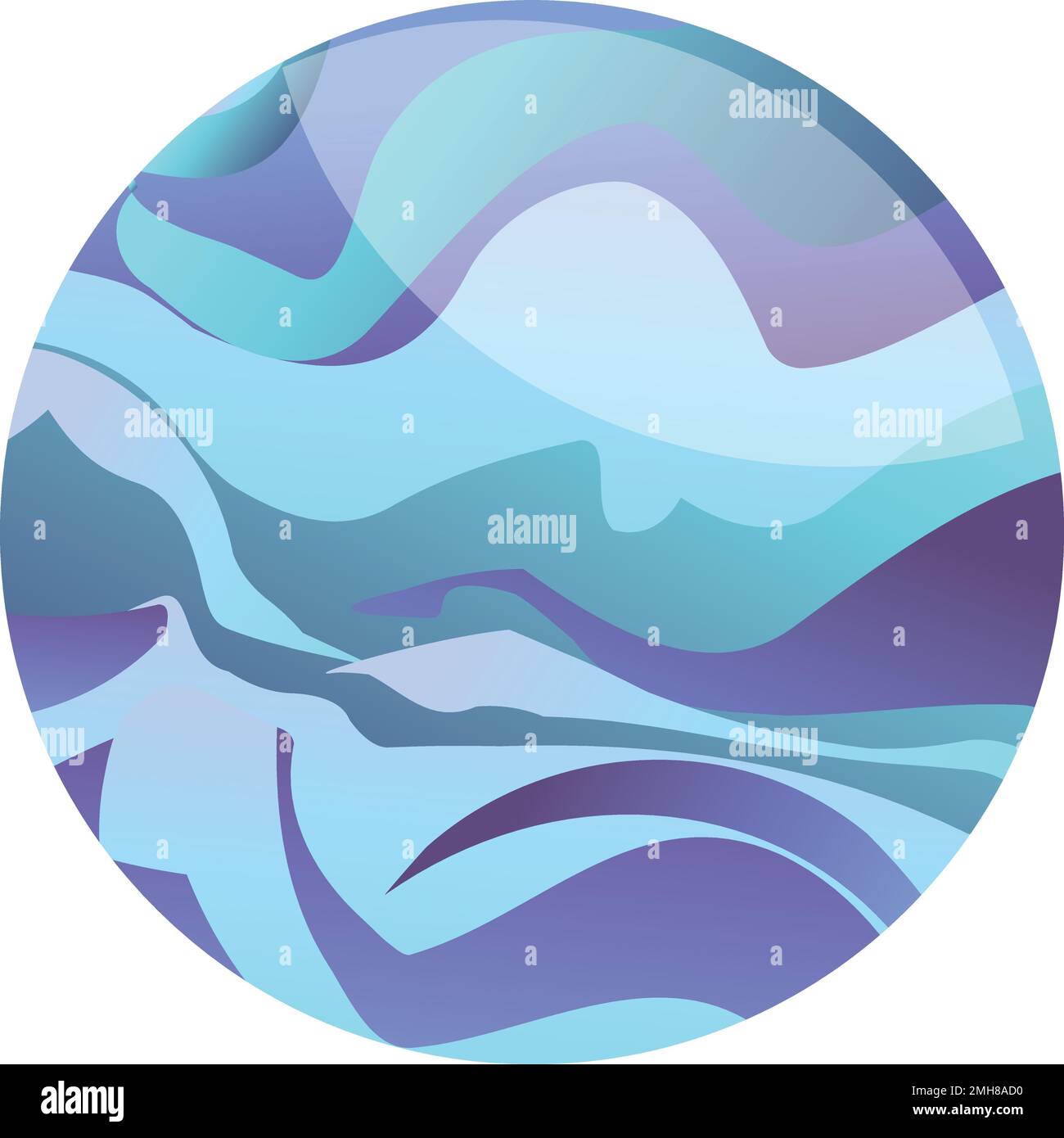 Icona resina epossidica vettore cartone animato. Sfera circolare. Cristallo a colori Illustrazione Vettoriale