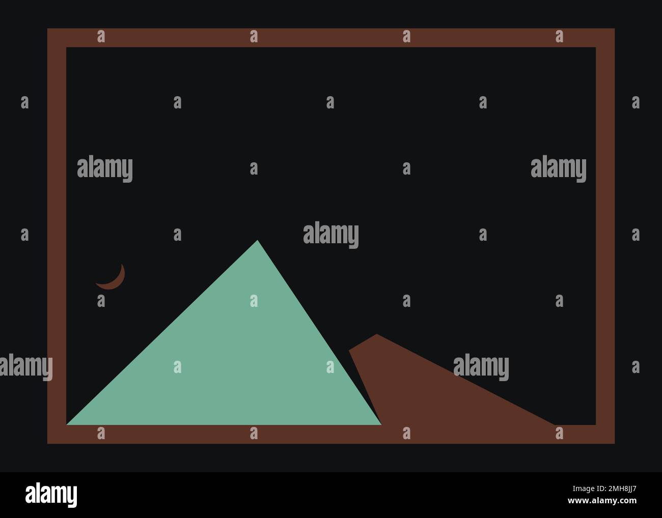 Illustrazione generativa di poster con silhouette delle Geometric Mountains Illustrazione Vettoriale