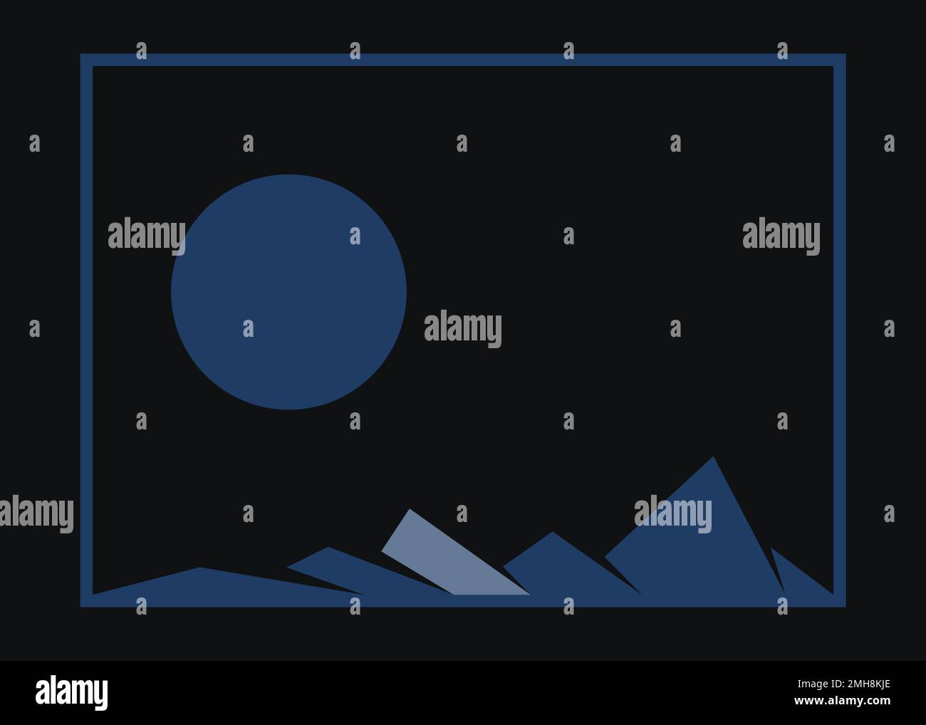 Illustrazione generativa di poster con silhouette delle Geometric Mountains Illustrazione Vettoriale