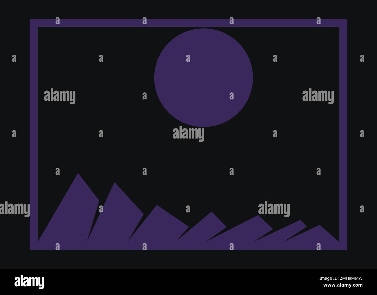 Illustrazione generativa di poster con silhouette delle Geometric Mountains Illustrazione Vettoriale