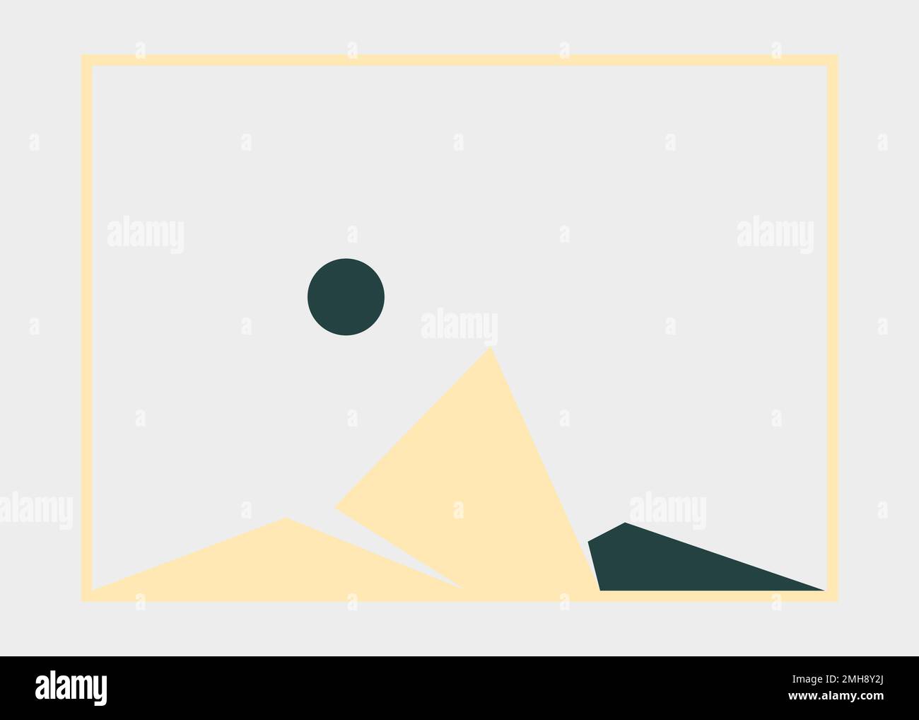 Illustrazione generativa di poster con silhouette delle Geometric Mountains Illustrazione Vettoriale
