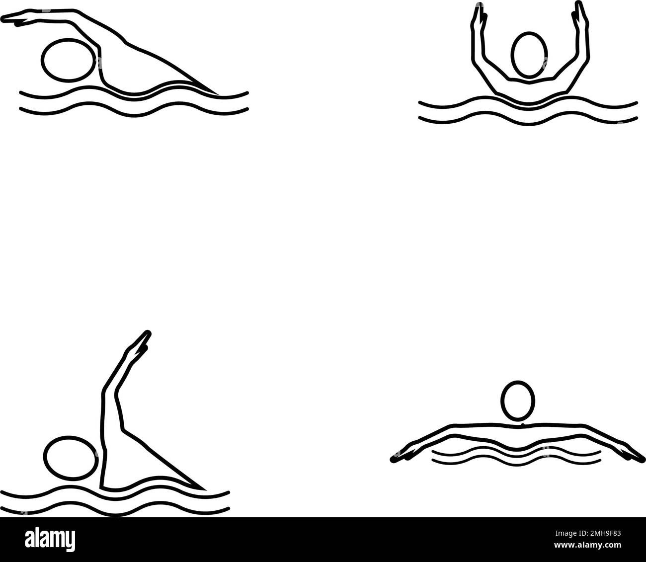 Vettore di ilustration del logo dello sport di nuoto Illustrazione Vettoriale