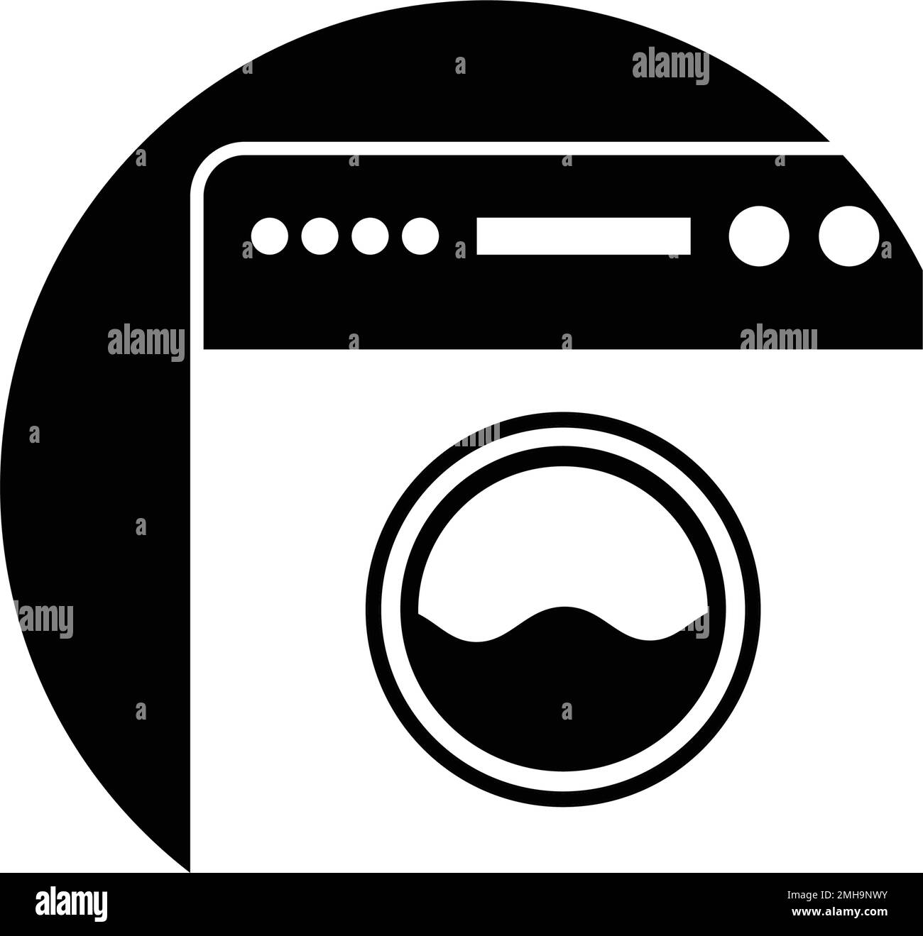 disegno illustrativo del logo della lavatrice Illustrazione Vettoriale