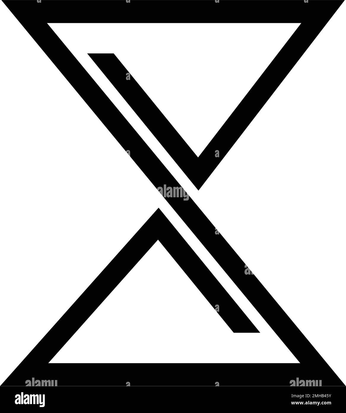 design grafico con logo in clessidra nero Illustrazione Vettoriale