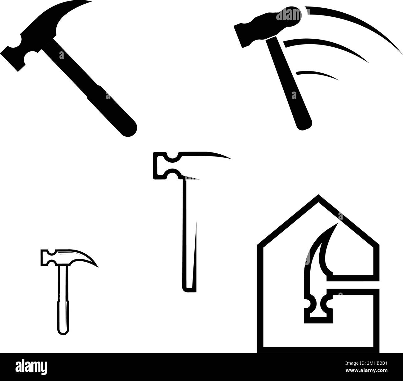 Hammer logo su sfondo bianco per il tuo sito web design, app, logo, UI.Vektor illustrazione Illustrazione Vettoriale
