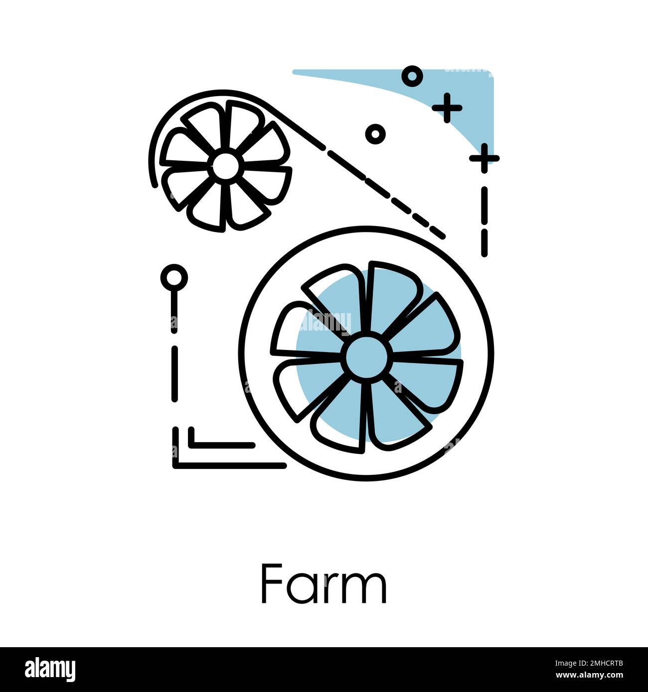 Scheda video, icona isolata della server farm, estrazione della criptovaluta Illustrazione Vettoriale