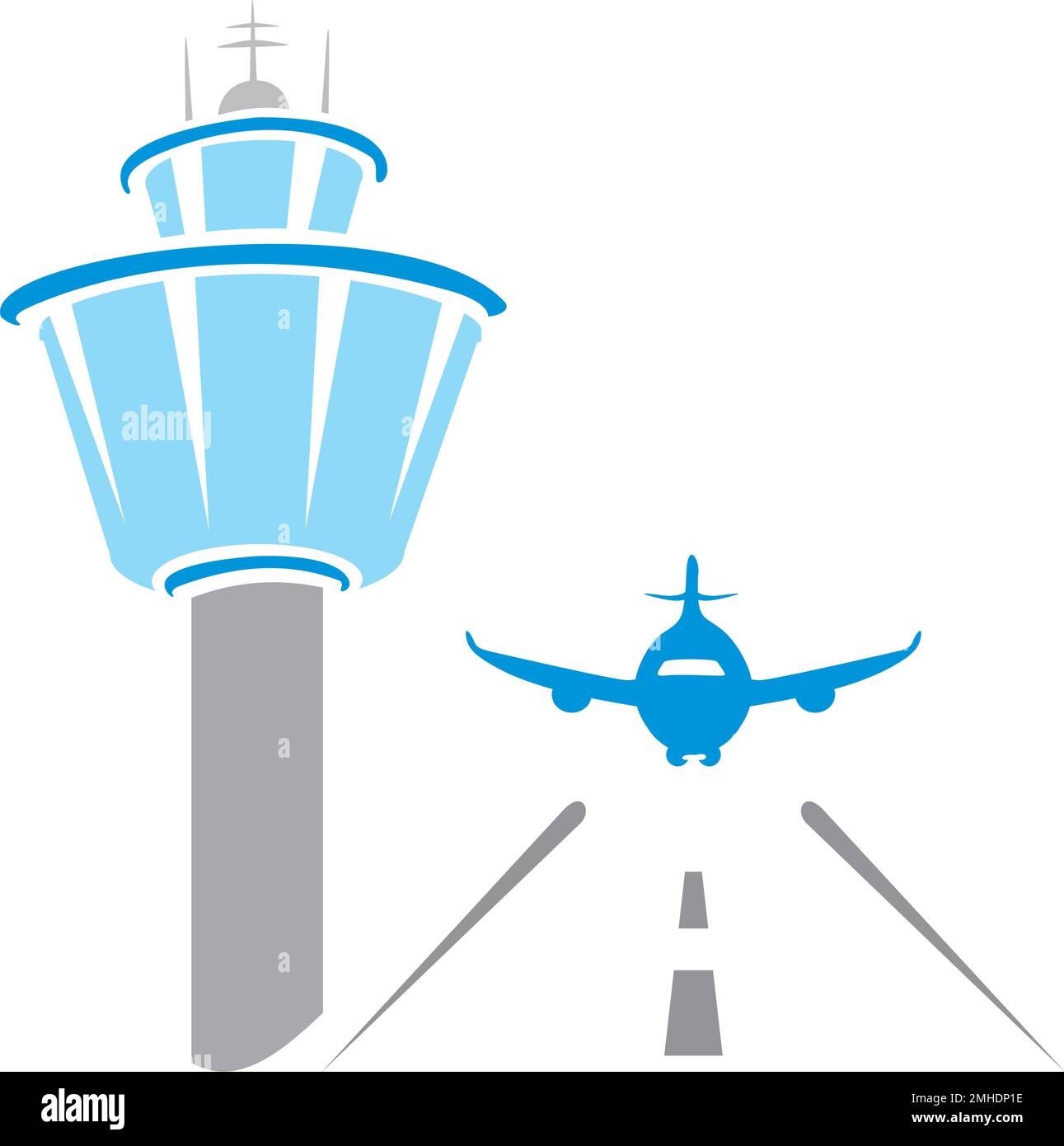 Atterraggio aereo all'aeroporto Illustrazione Vettoriale