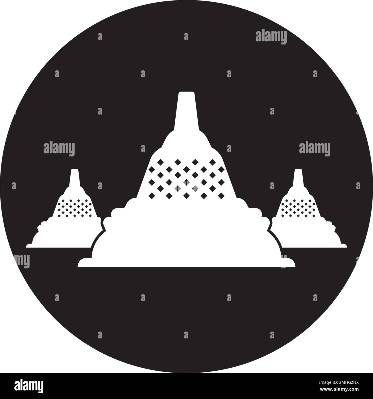 Disegno dell'icona dell'illustrazione del vettore del logo del tempio. Illustrazione Vettoriale