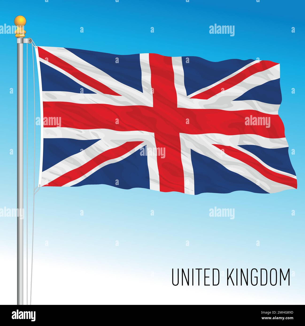 Regno Unito, bandiera Union Jack, Regno Unito, paese europeo, illustrazione vettoriale Illustrazione Vettoriale