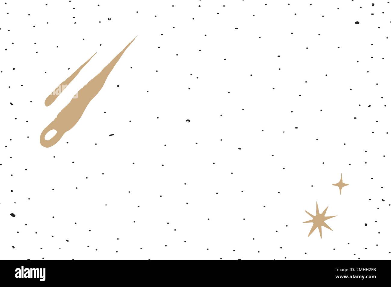 Meteor doccia oro vettore cielo stellato su sfondo bianco Illustrazione Vettoriale