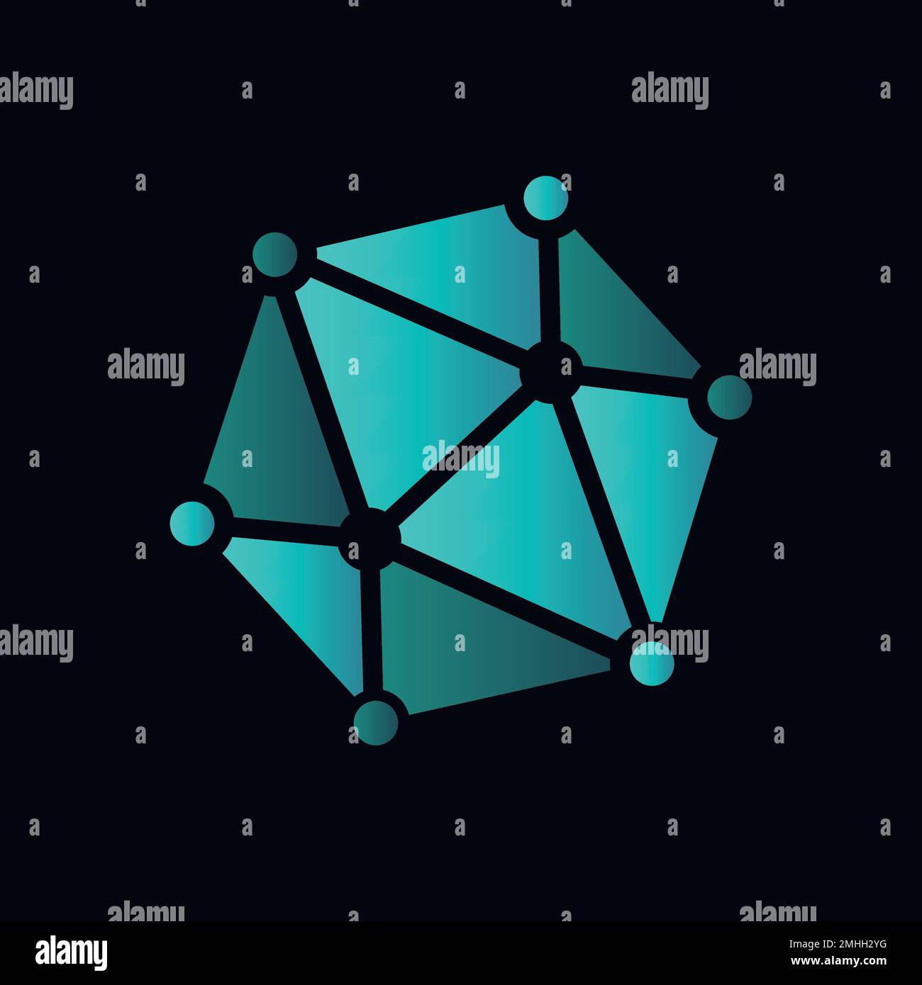 Logo Gradient Molecule tecnologia vettoriale design delle icone Illustrazione Vettoriale