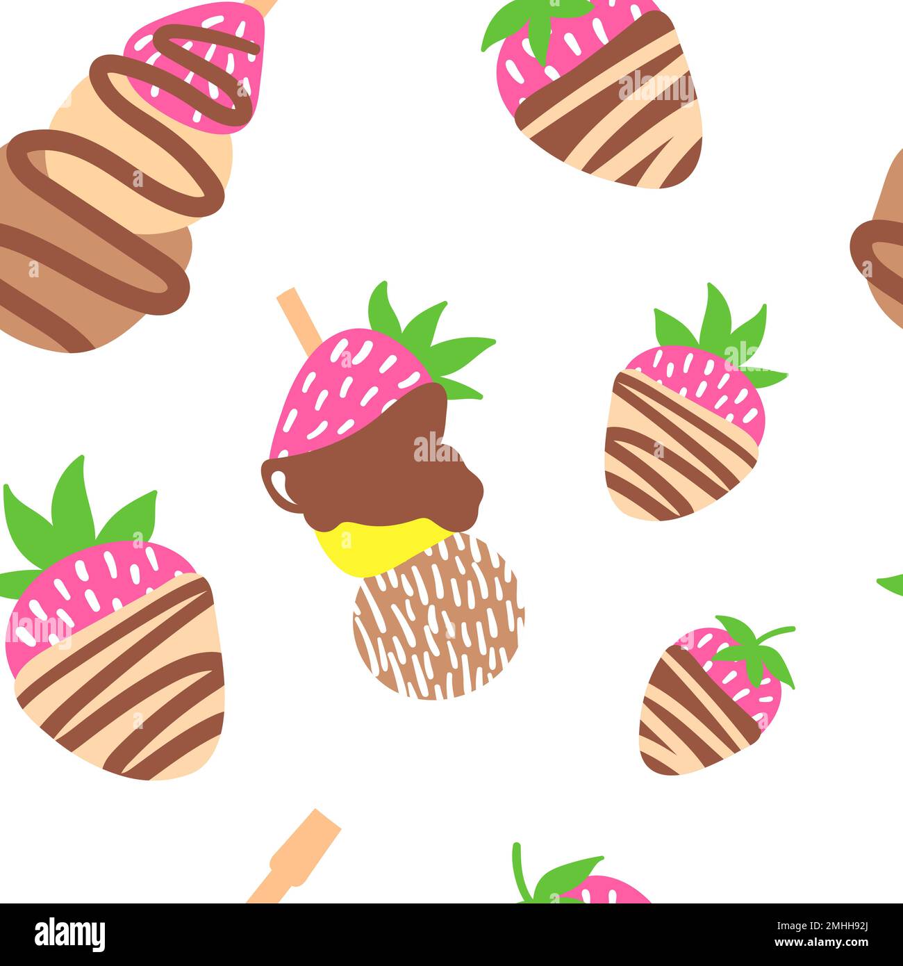 modello vettoriale senza giunture con cookie diversi Illustrazione Vettoriale