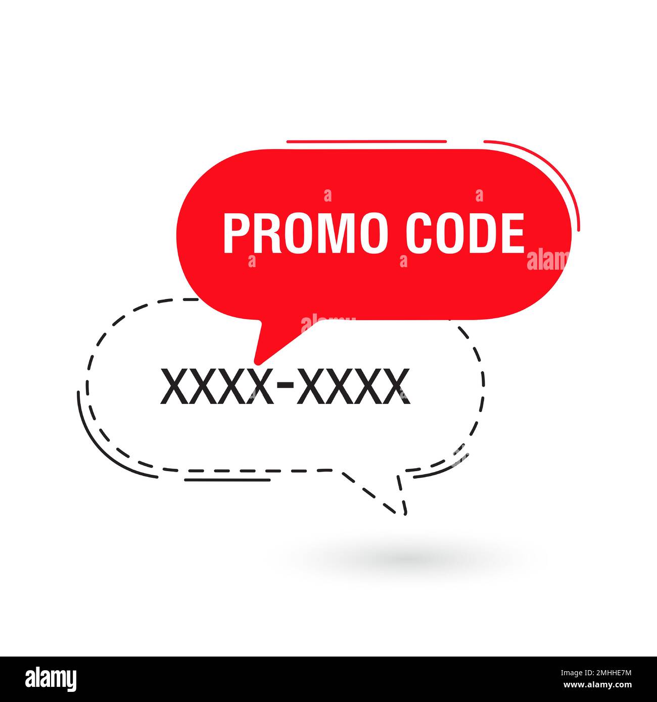 Codice promozionale, etichetta codice coupon. Banner piatto geometrico. Illustrazione vettoriale Illustrazione Vettoriale