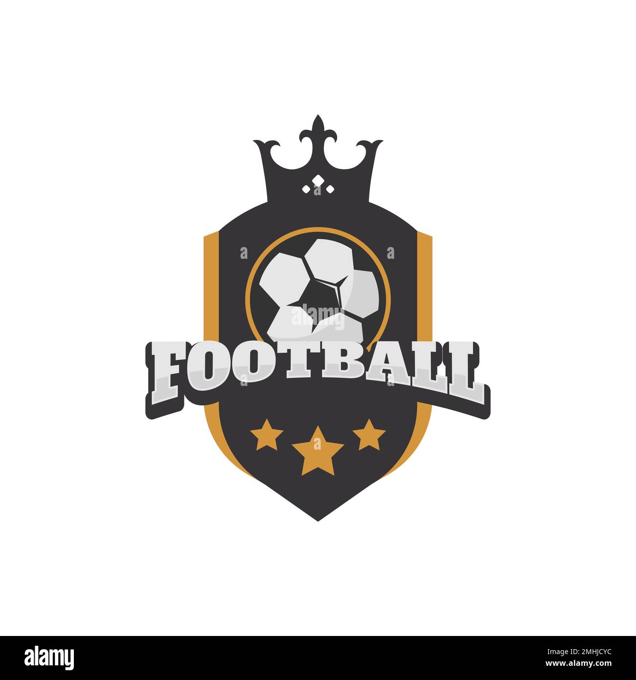 Immagine vettoriale del logo del calcio o della squadra di calcio. Football o calcio Club Logo Template Creator per Sports Team Vector Illustrazione Vettoriale