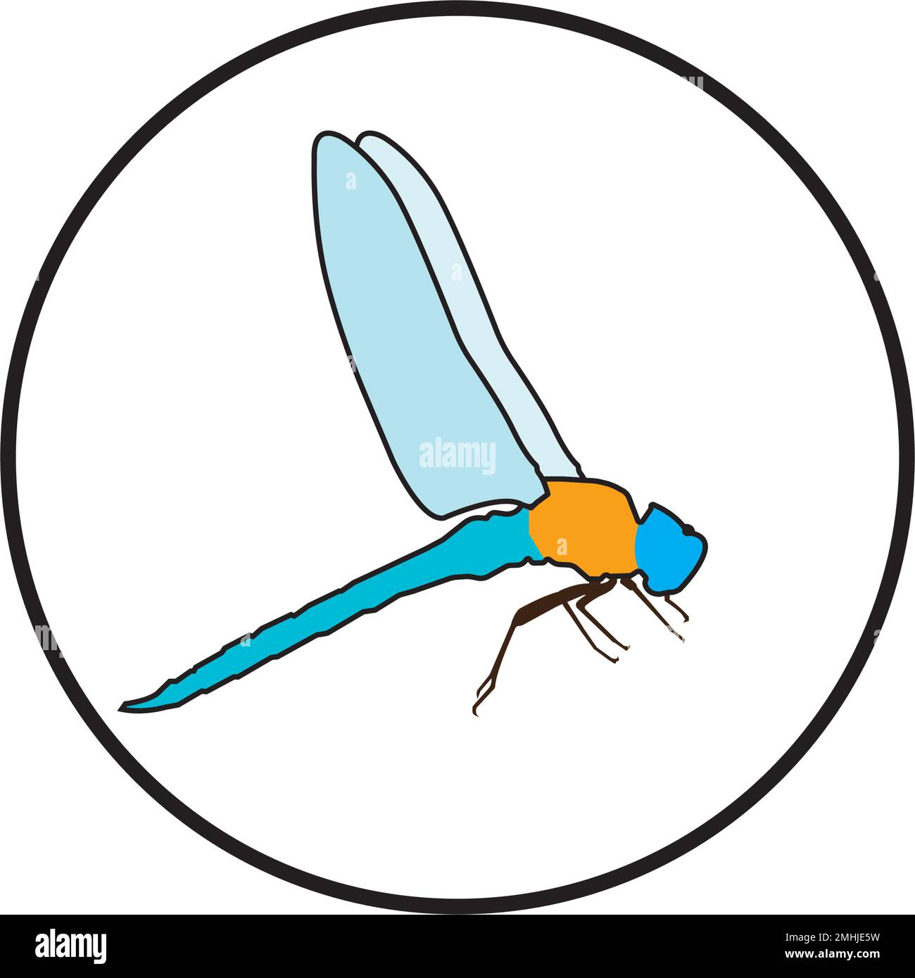 icona vettore dragonfly, illustrazione semplice disegno Illustrazione Vettoriale