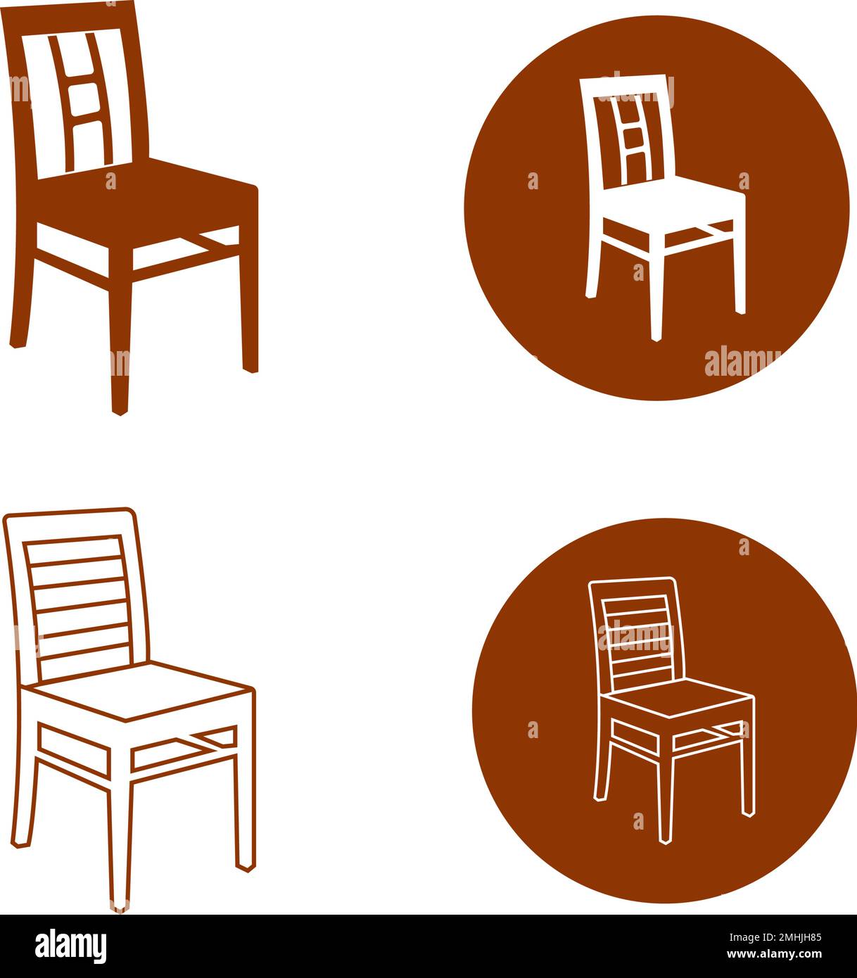 icona vettore sedia. simboli e simboli di disegno di illustrazione. Illustrazione Vettoriale