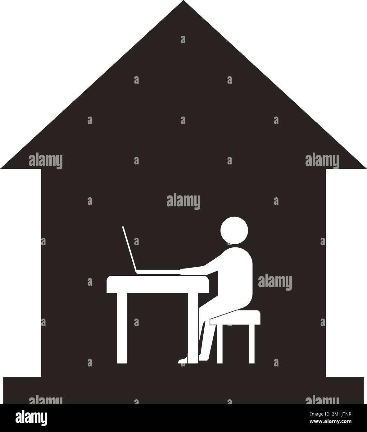 icona di homeschool. disegno del simbolo di illustrazione vettoriale. Illustrazione Vettoriale